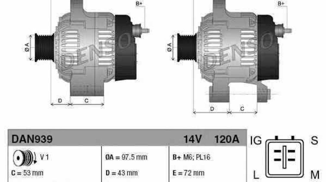 Generator / Alternator TOYOTA COROLLA (_E11_) DENSO DAN939