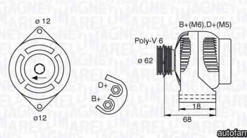 Generator / Alternator VAUXHALL SIGNUM MAGNETI MARELLI 063377490010