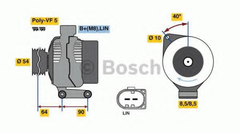 Generator / Alternator VOLVO S60 II (2010 - 2016) BOSCH 0 986 048 400 piesa NOUA