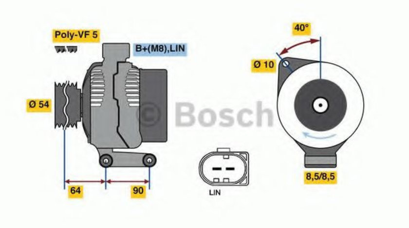 Generator / Alternator VOLVO V60 (2010 - 2016) BOSCH 0 986 048 400 piesa NOUA