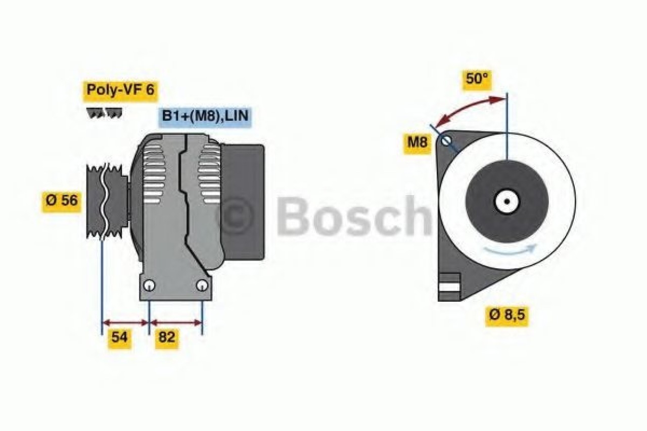 Generator / Alternator VOLVO XC90 I (2002 - 2016) BOSCH 0 986 047 380 piesa NOUA