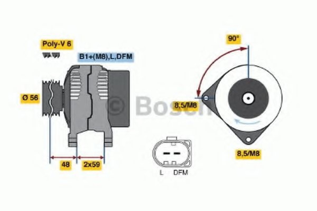 Generator / Alternator VW BORA (1J2) (1998 - 2005) BOSCH 0 986 041 500 piesa NOUA