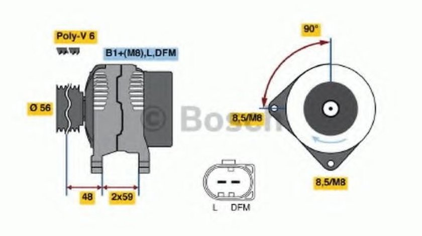 Generator / Alternator VW CADDY III Caroserie (2KA, 2KH, 2CA, 2CH) (2004 - 2016) BOSCH 0 986 045 330 piesa NOUA