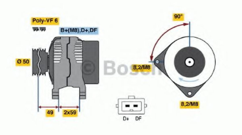 Generator / Alternator VW GOLF III (1H1) (1991 - 1998) BOSCH 0 986 041 300 piesa NOUA