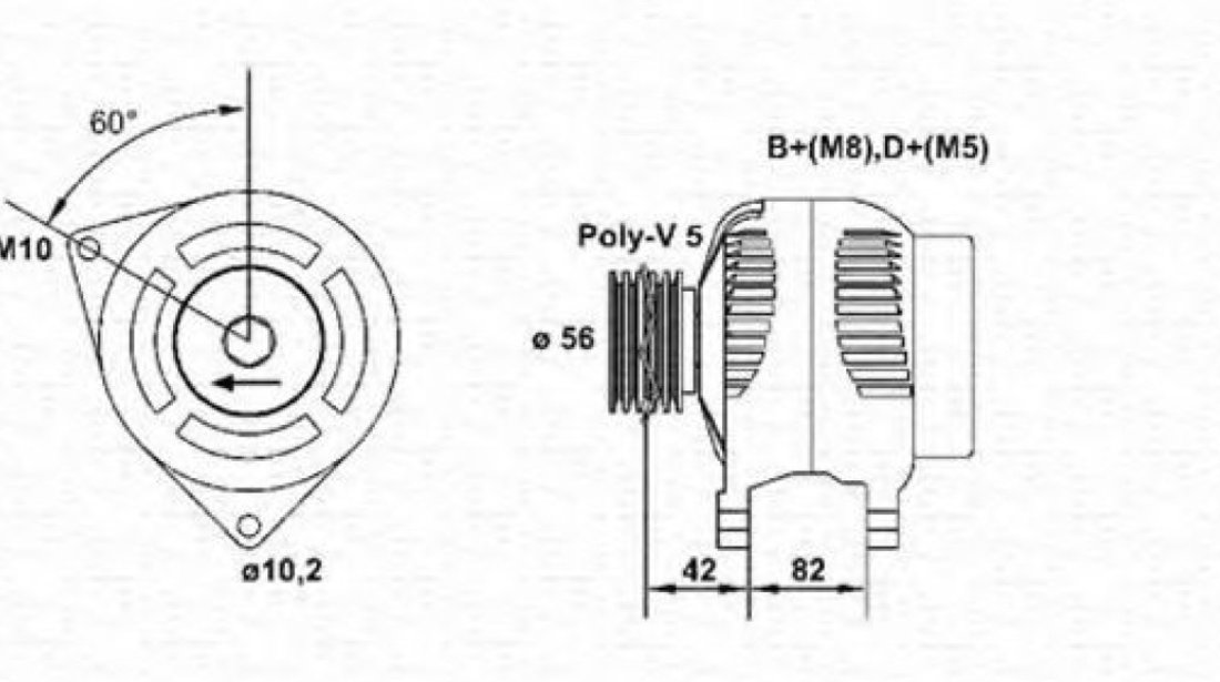 Generator / Alternator VW PASSAT (3B2) (1996 - 2001) MAGNETI MARELLI 943355045010 piesa NOUA