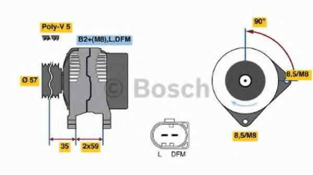 Generator / Alternator VW POLO 6R 6C BOSCH 0 986 049 101