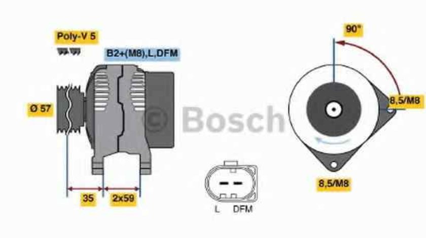 Generator / Alternator VW POLO 6R 6C BOSCH 0 986 049 101