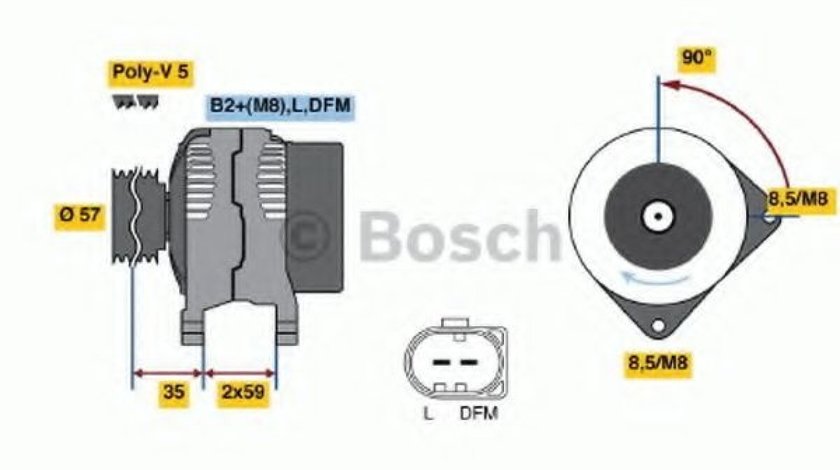 Generator / Alternator VW POLO (9N) (2001 - 2012) BOSCH 0 986 049 101 piesa NOUA