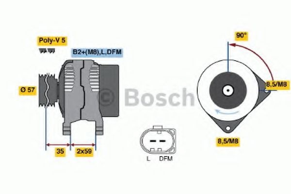 Generator / Alternator VW POLO (9N) (2001 - 2012) BOSCH 0 986 049 101 piesa NOUA