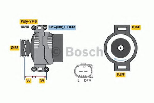 Generator / Alternator VW SHARAN (7N1, 7N2) (2010 - 2016) BOSCH 0 986 046 180 piesa NOUA