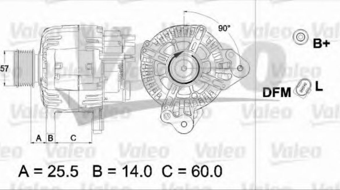 Generator / Alternator VW TRANSPORTER V bus (7HB, 7HJ, 7EB, 7EJ, 7EF, 7EG, 7HF, 7EC) (2003 - 2016) VALEO 437470 piesa NOUA