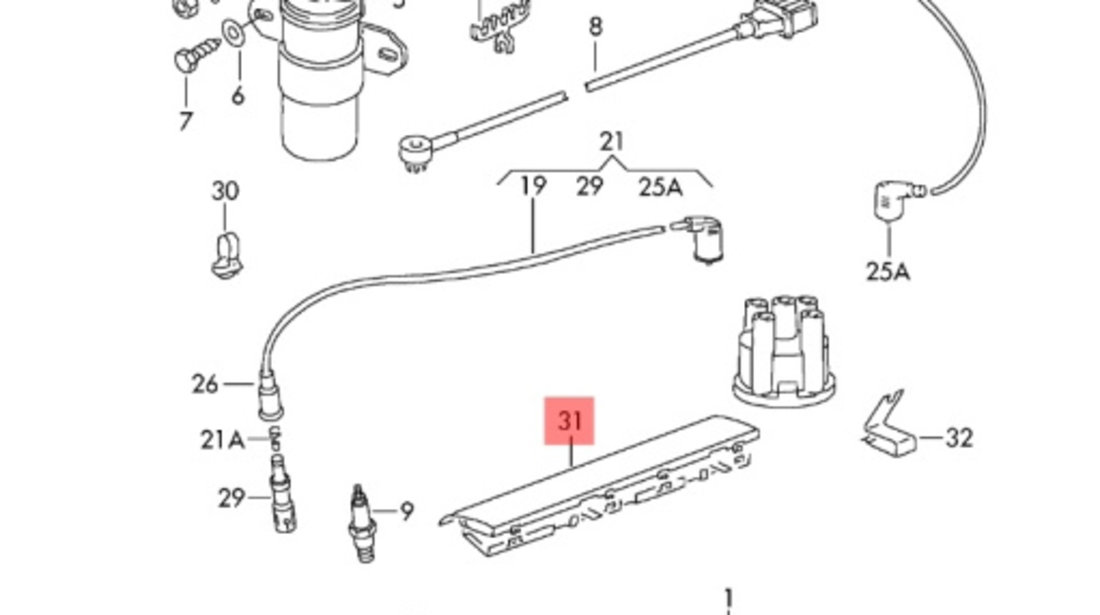 Ghid de cablu partea superioara VOLKSWAGEN GOLF III (1H1) [ 1991 - 1998 ] 1.8 (AAM) 55KW|75HP OEM 051906467