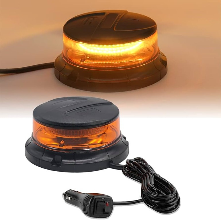 Girofar Led 19w 12-24 V cu prindere magnet ,buton on-off E-MARK