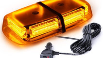 Girofar LED cu magnet - sticla portocalie, 12 V, 2...