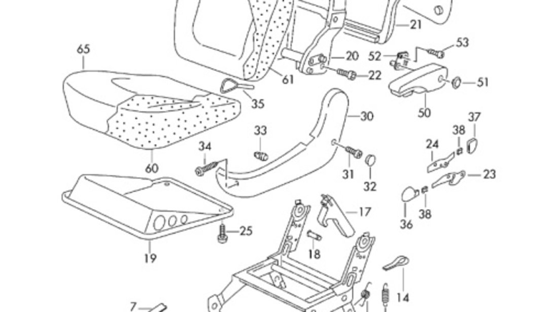 Glisiera / Suport șină pentru scaun ​Volkswagen Sharan (7M9) Monovolum 2001 1.9 TDI OEM 7M0883865E