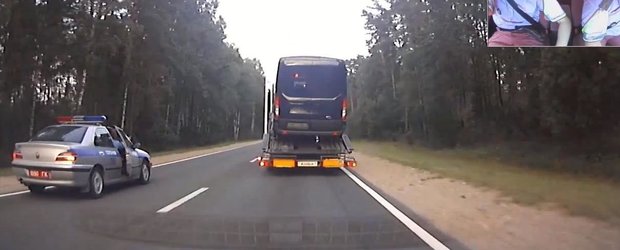 Gloante, alcool si politie in Rusia: soferul beat al unui trailer