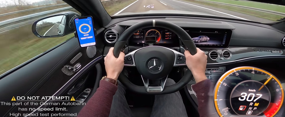 Goneste cu peste 300 km/h pe drumurile publice intr-un Mercedes cu aproape 800 CP sub capota. VIDEO interzis cardiacilor