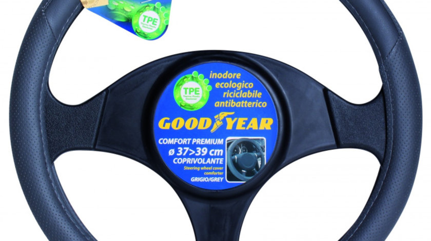 Goodyear Husa Volan Piele Ecologica Gri 37-39 cm GDY0403