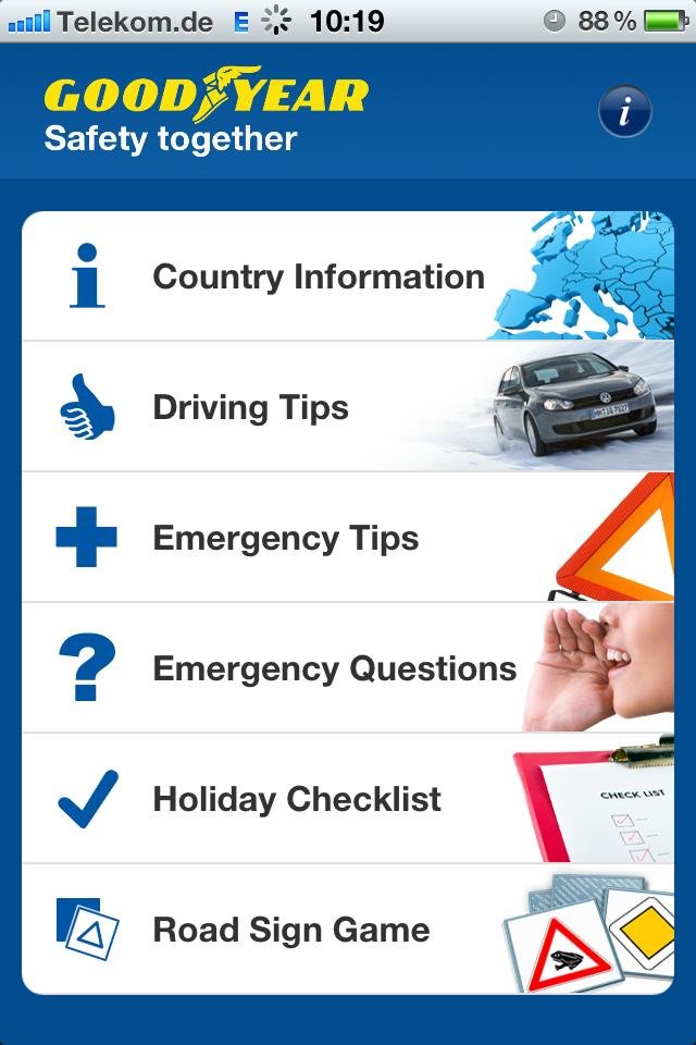 Goodyear lanseaza aplicatia European Road Safety App pentru iPhone si Android Goodyear lanseaza aplicatia European Road Safety App pentru iPhone si Android