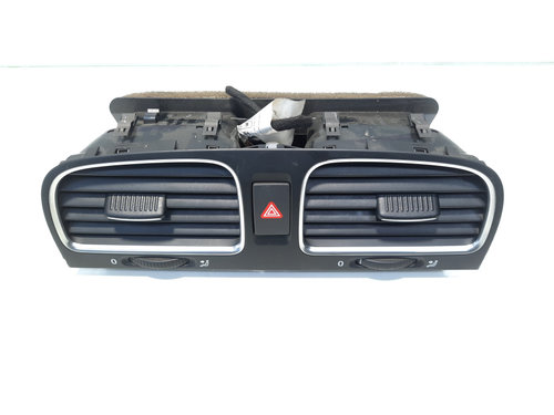 Grila aer bord centrala cu buton avarii, cod 5K0819728N, VW Golf 6 Variant (AJ5) (id:476456)