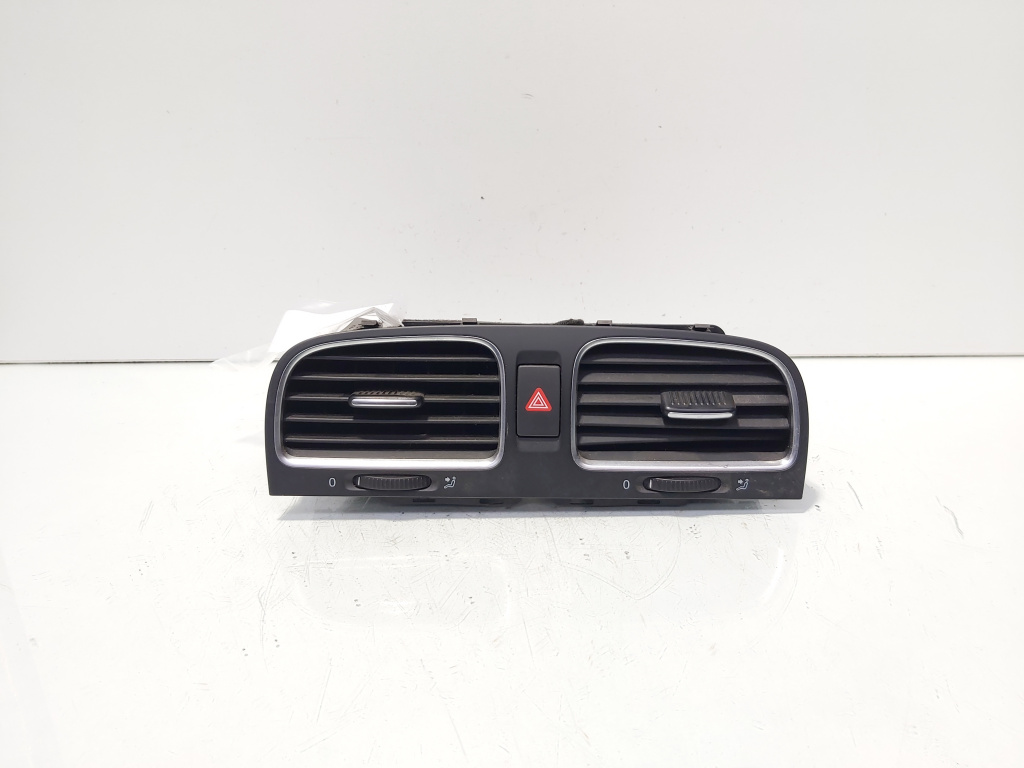 Grila aer bord centrala cu buton avarii, cod 5K0819728, Vw Golf 6 (5K1) (id:692718)
