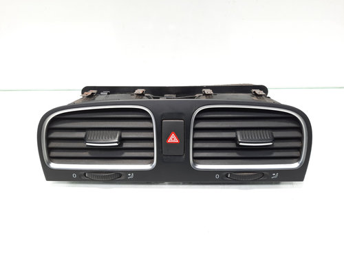 Grila aer bord centrala cu buton avarii, cod 5K0819728M, VW Golf 6 (5K1) (id:467528)