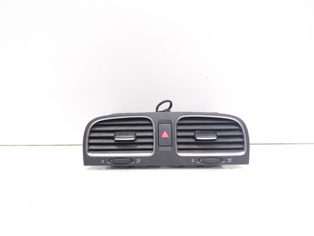 Grila aer bord centrala cu buton avarii, cod 5K0819728, VW Golf 6 (5K1) (id:695896)