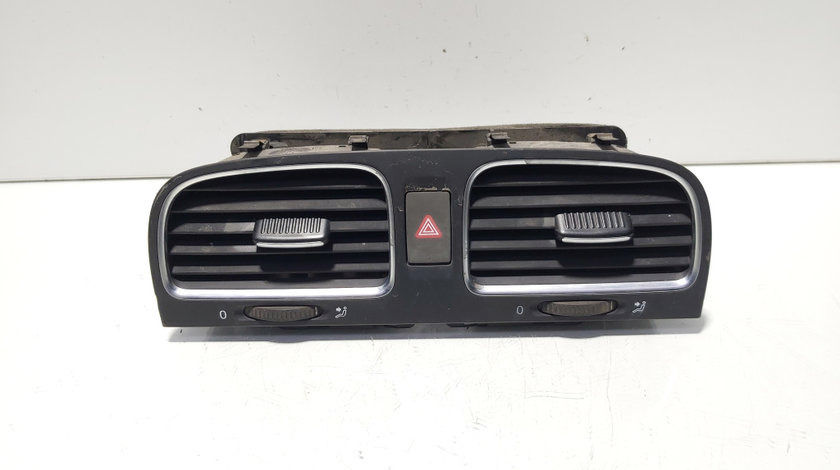 Grila aer bord centrala cu buton avarii, VW Golf 6 (5K1) (id:629298)