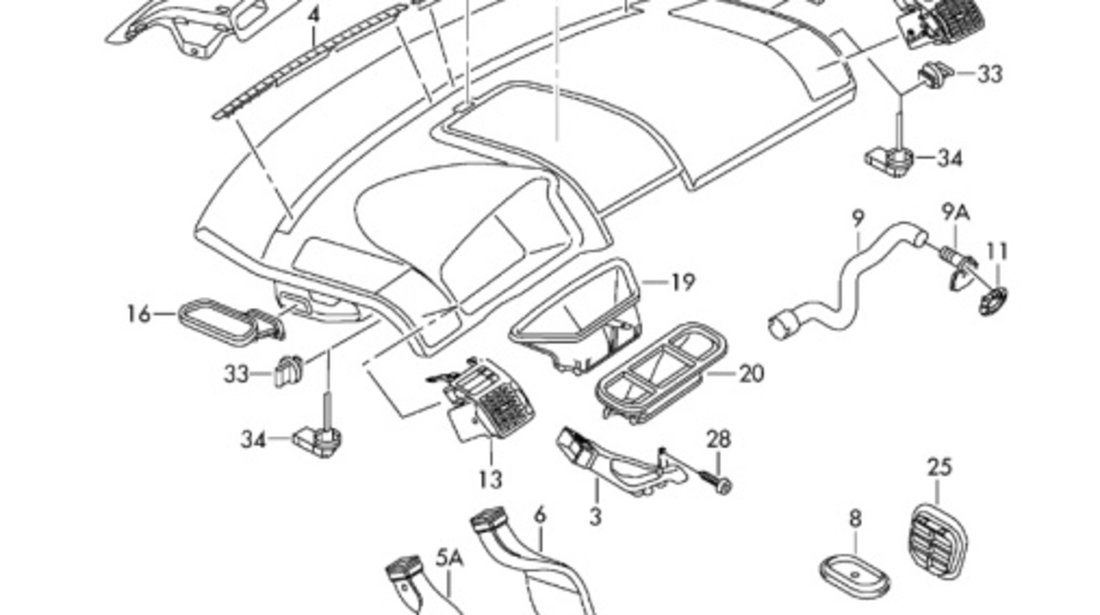 Grila aerisire portbagaj stanga Volkswagen Touran (1T3) 2.0 TDI CFHC 2012 VOLKSWAGEN TOURAN (1T3) [ 2010 - 2015 ] OEM 1T0819465C