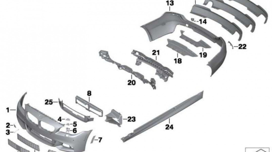 Grila Bara Fata Am Bmw Seria 5 F10 2009-2013 M 51117903894