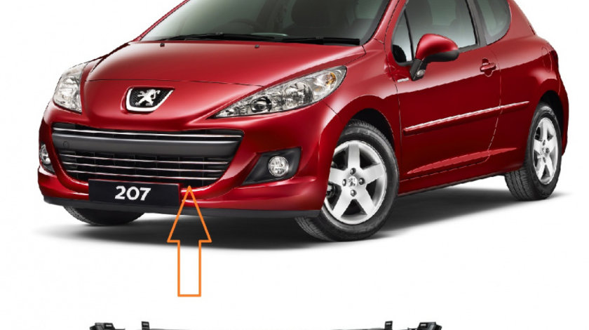 Grila Bara Fata Am Peugeot 207 2009-2013 Crom 7422C4