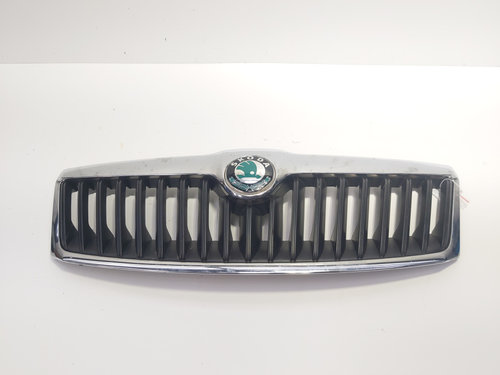 Grila bara fata centrala cu sigla, cod 1Z0853651C, Skoda Octavia 2 (1Z3) facelift (id:626351)