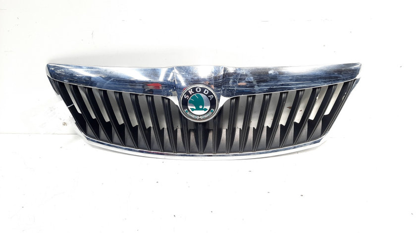 Grila bara fata centrala cu sigla, cod 1Z0853651C, Skoda Octavia 2 (1Z3) facelift (id:531247)