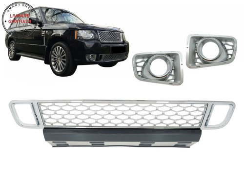 Grila Bara Fata cu Ornamente Proiectoare compatibila cu Land Range Rover Vogue III- livrare gratuita