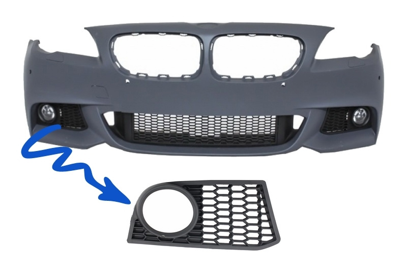 Grila Bara Fata Dreapta Compatibil Cu Bmw Seria F10 / F11 2010-2017 Compatibil Cu Bara Fata M-Technik Design ZUB00030
