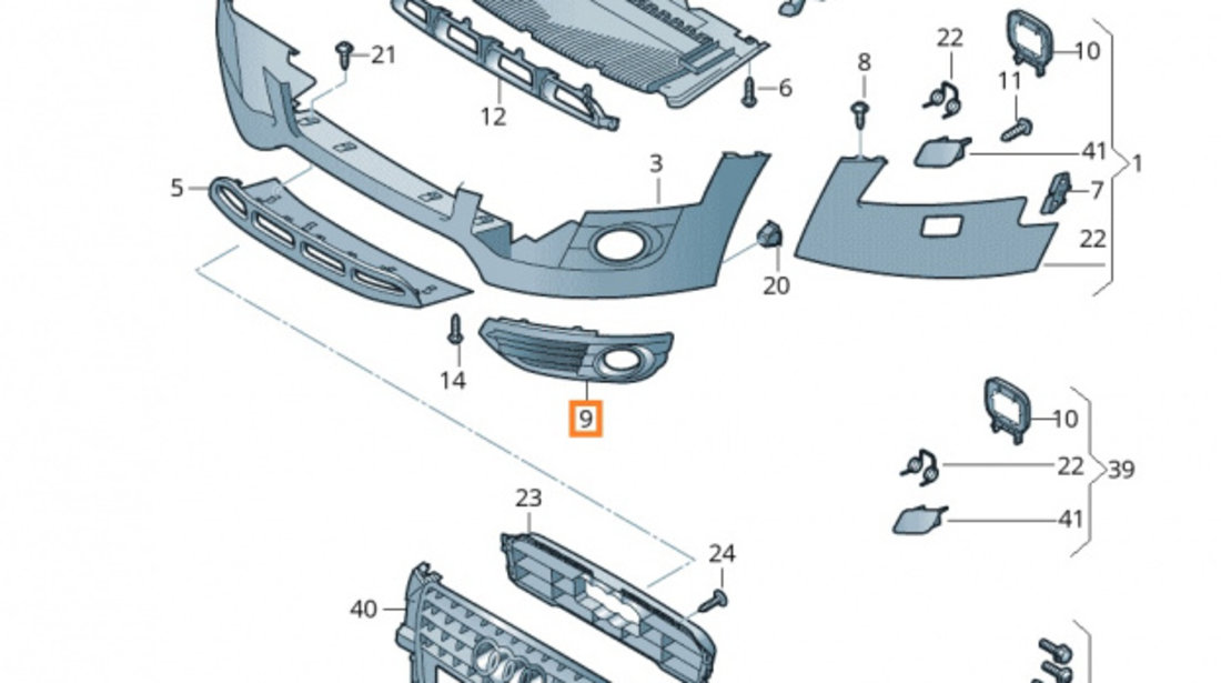 Grila Bara Fata Dreapta Oe Audi A4 B8 2010-2016 Allroad 8K0807682H01C