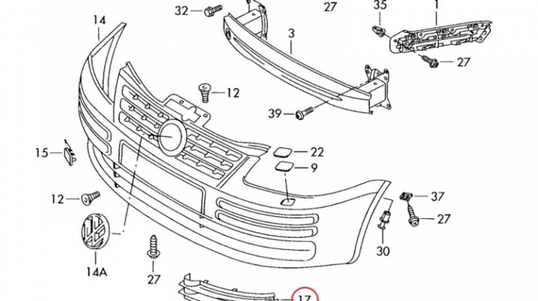 Grila Bara Fata Dreapta Oe Volkswagen Caddy 3 2004-2010 2K08536847G9