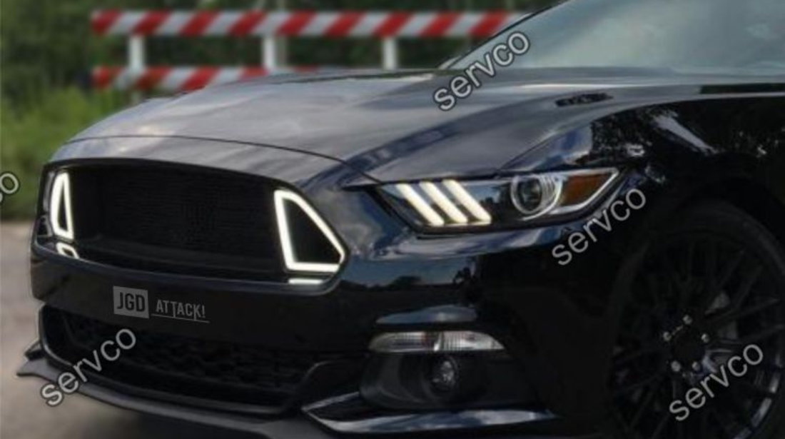 Grila bara fata Ford Mustang Ecoboost, GT, V6 LED 2015-2017 v7