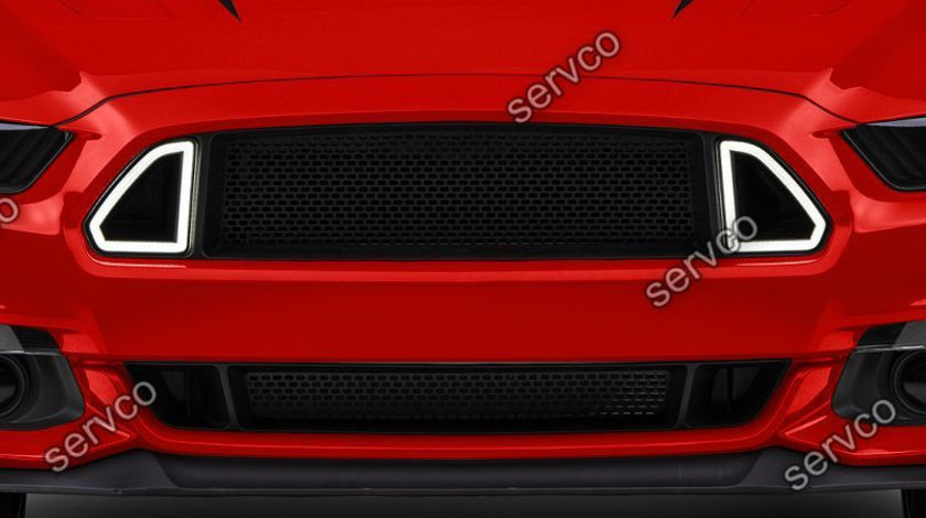 Grila bara fata Ford Mustang Ecoboost, GT, V6 LED 2015-2017 v7