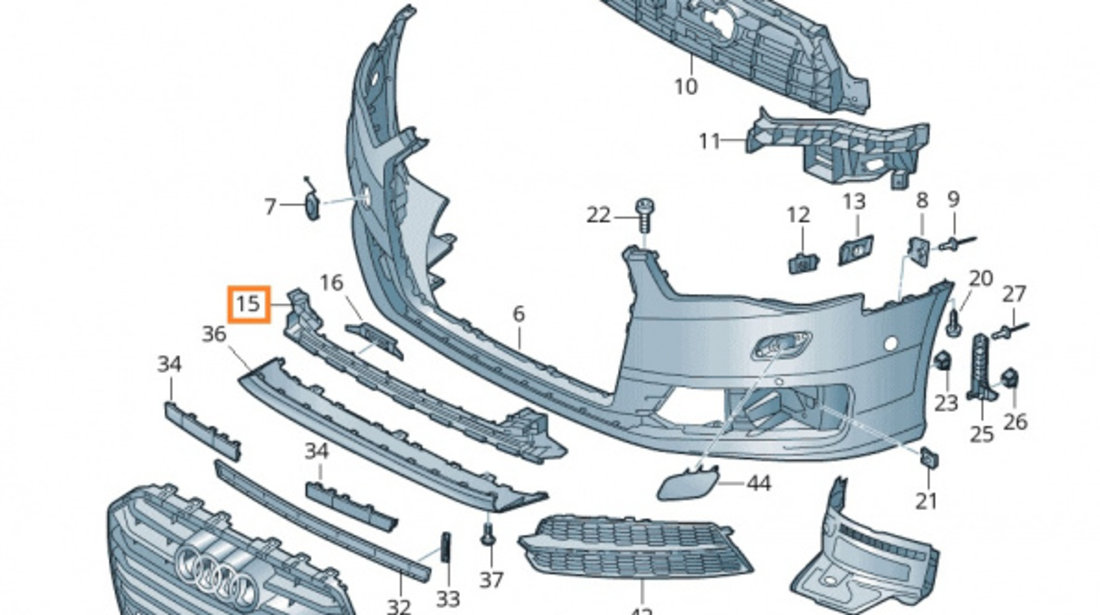 Grila Bara Fata Oe Audi A6 C7 2014-2018 S-Line 4G0807683C