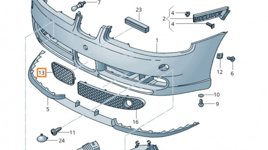 Grila Bara Fata Oe Seat Toledo 2 1998-2006 Top Sport / Cupra / FR 1M0853668F79Y