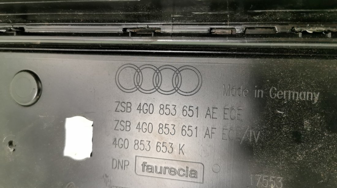 Grila bara fata Originala Audi A6 C7 4G Facelift (2015 - 2018) - Cod: 4G0853651AE CKA