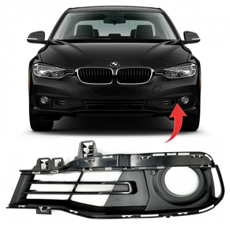 Grila Bara Fata Stanga Blic Bmw Seria 3 F30 2015-2019 Facelift 6502-07-0063917BP