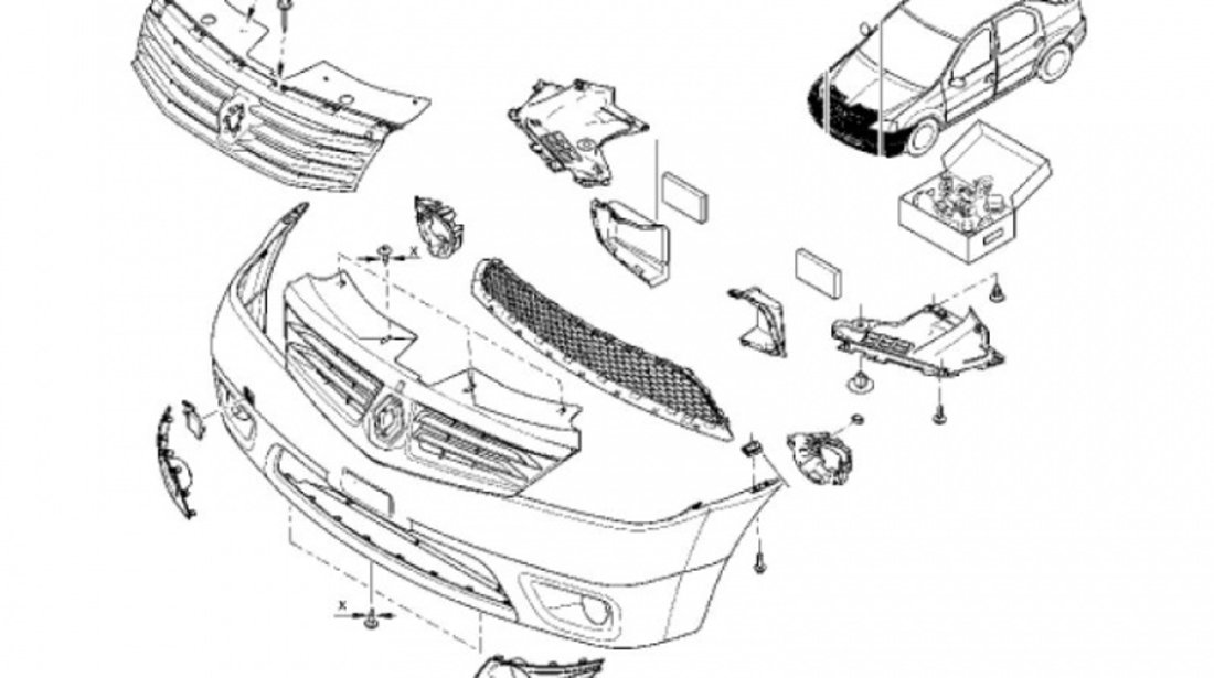 Grila Bara Fata Stanga Oe Dacia Logan 1 2008-2012 8200838547