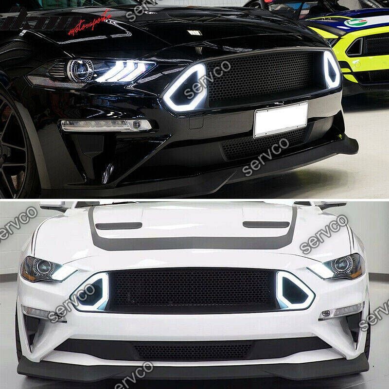 Grila bara fata sus Ford Mustang GT, EcoBoost RTR LED 2018-2021 v3
