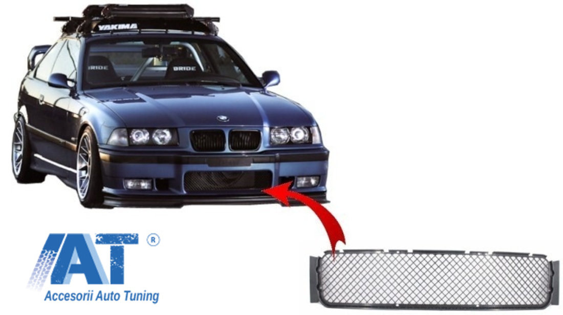 Grila Central Inferioara Bara Fata compatibil cu BMW E36 Seria 3 (1992-1998) M3 Design