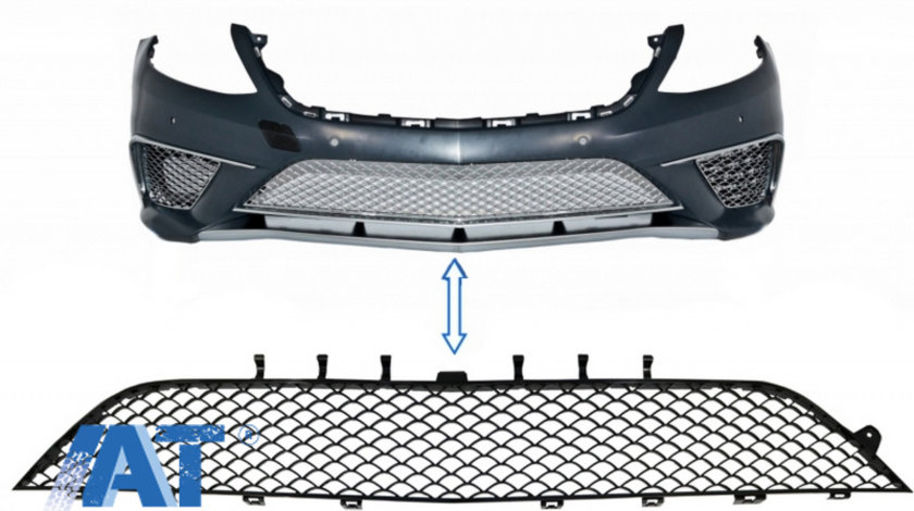 Grila Central Inferioara compatibil cu Mercedes S-Class W222 (2013-2017) S63 Design Negru Lucios