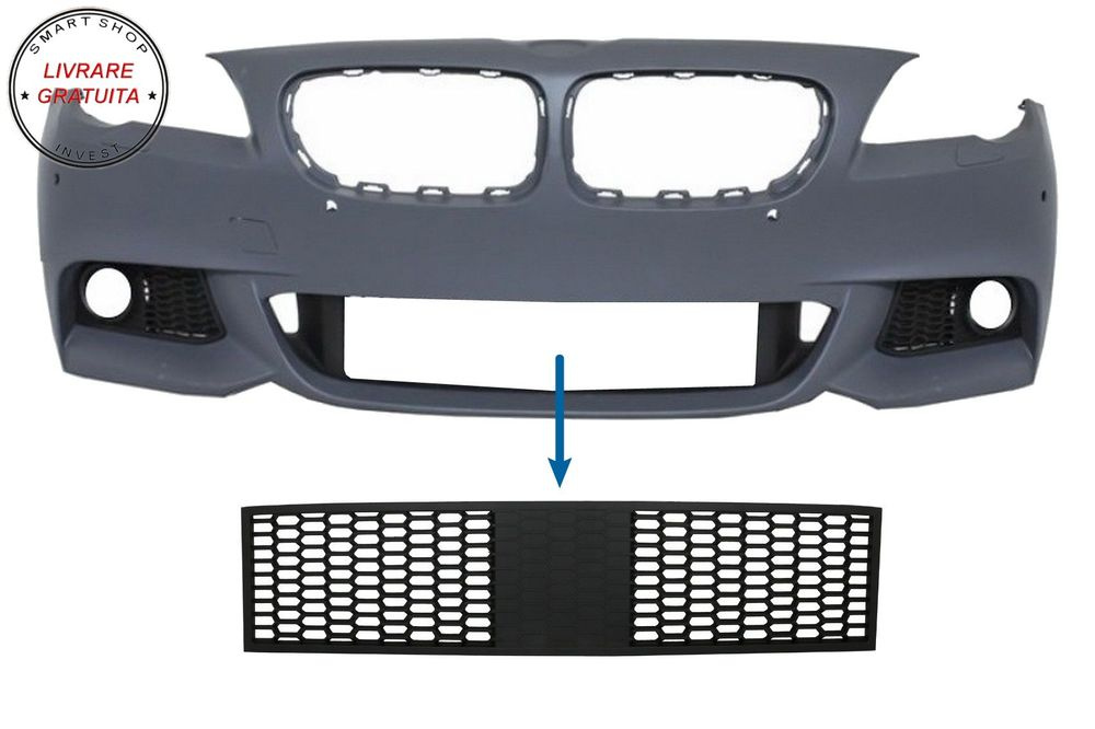 Grila central inferioara compatibila cu BMW Seria 5 F10 F11 M-Tech (2009-2017) cu - livrare gratuita