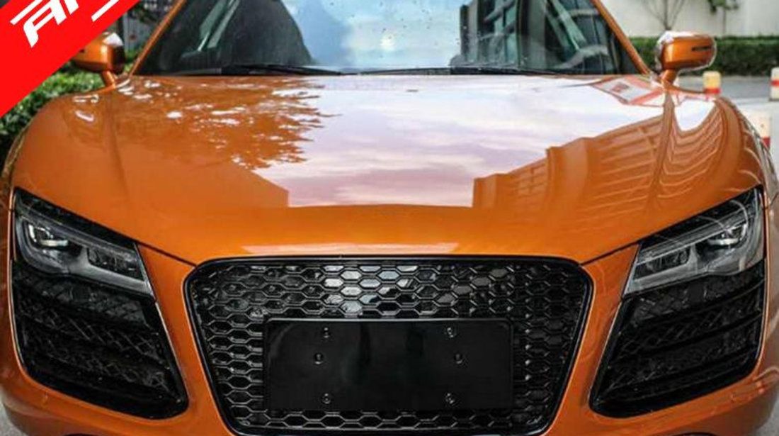 Grila Centrala Audi R8 (2013-2015) RS Look Negru Lucios