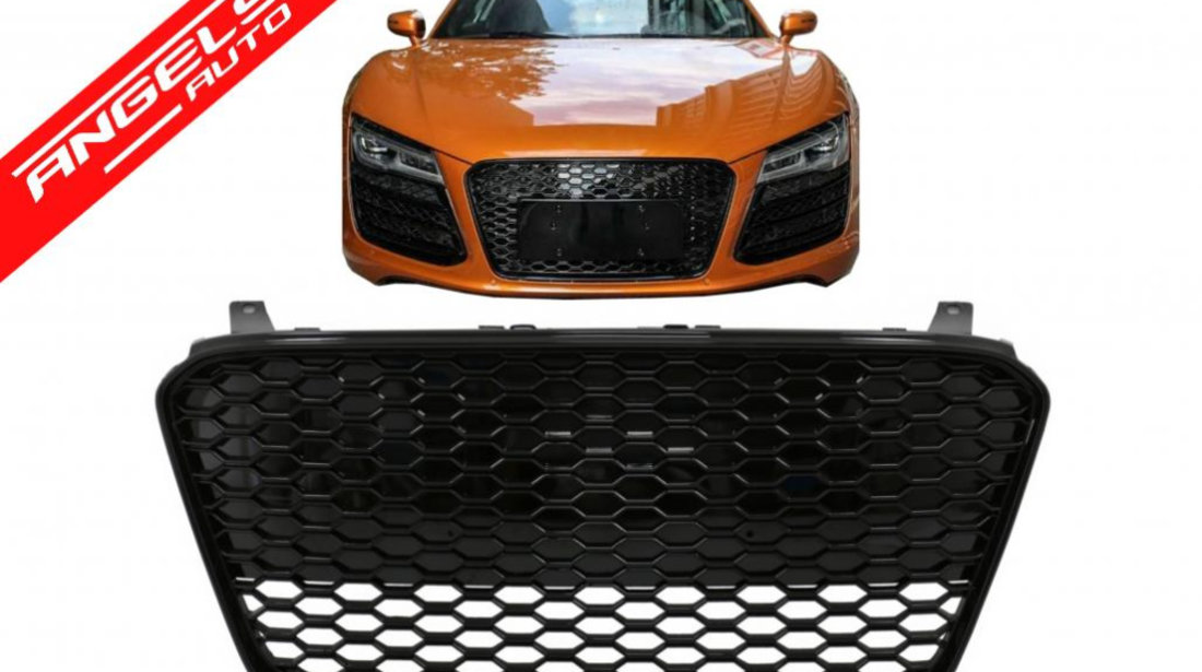 Grila Centrala Audi R8 (2013-2015) RS Look Negru Lucios